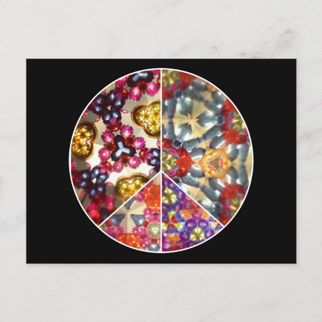 Kaleidoscope Peace Sign Postcard (Front)