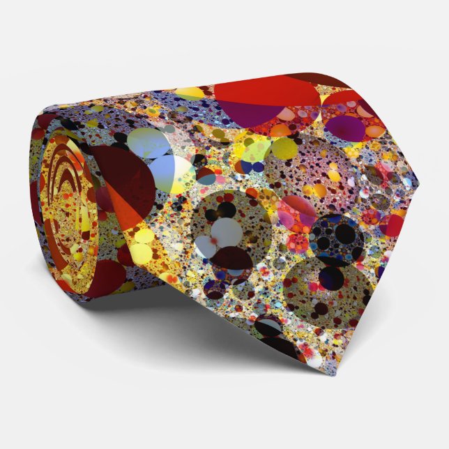 Kaleidoscope Pebbles Mosaic Fractal Art Modern  Tie (Rolled)