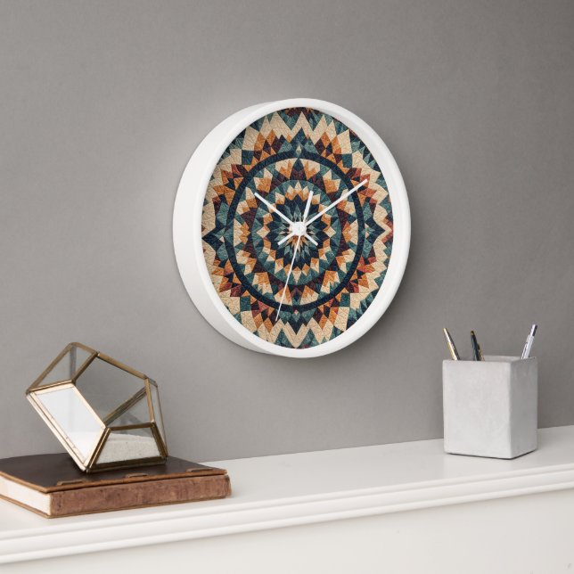 Kaleidoscope Quilt Pattern Clock (Office)