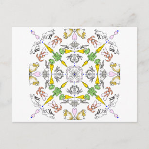Kaleidoscope rabbits postcard
