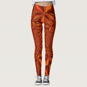 Kaleidoscope Red Digital Art Pattern-67546 Leggings