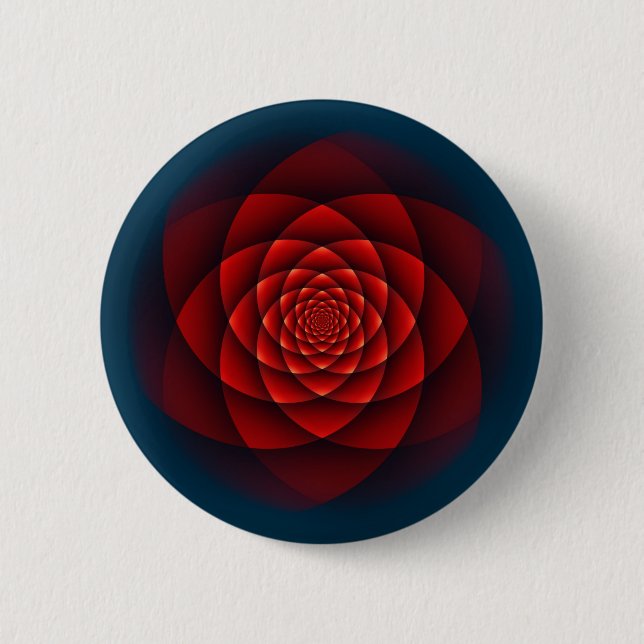 Kaleidoscope ROSE red + your idea 2 Inch Round Button (Front)