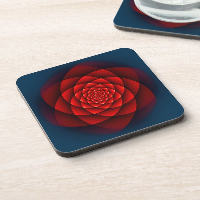 Kaleidoscope ROSE red + your idea Coaster (Left Side)