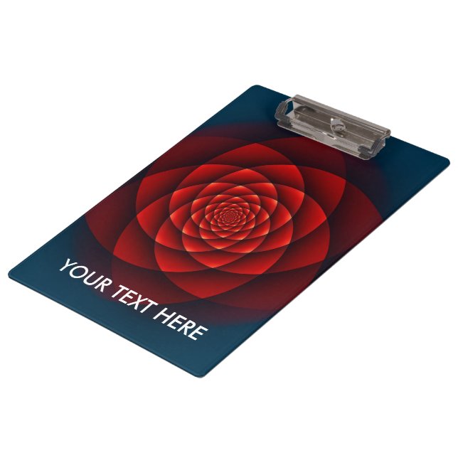 Kaleidoscope ROSE red + your text Clipboard (Angled)