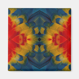 Kaleidoscope Scarlet Macaw design Magnet
