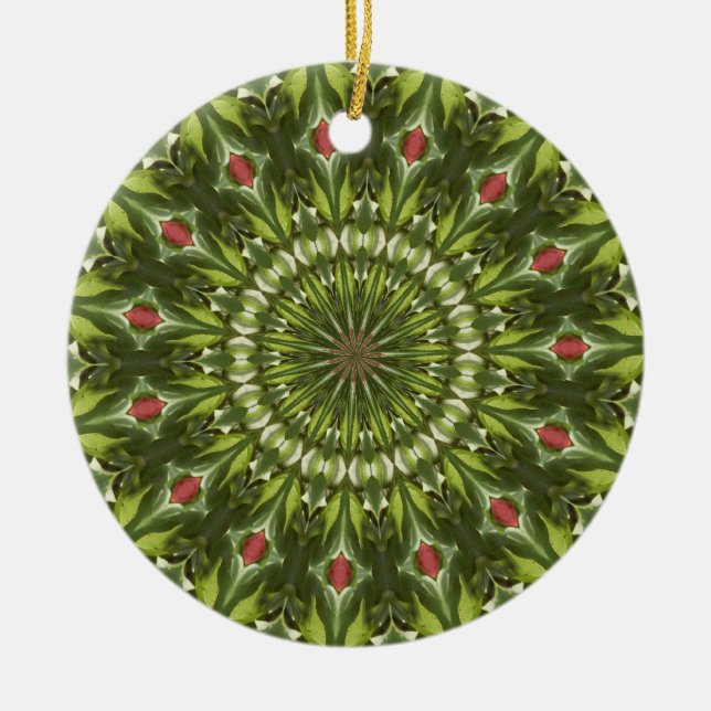 Kaleidoscope series - Crab apple 1 Ceramic Ornament (Front)
