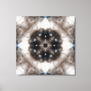 Kaleidoscope Siamese Cat Pattern with Blue Eyes Canvas Print
