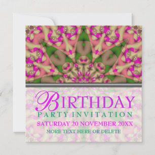 Kaleidoscope Star Birthday Party Invitation