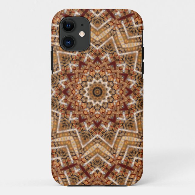 Kaleidoscope Star Mandala Amber Pattern Case-Mate iPhone Case (Back)