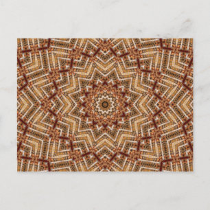 Kaleidoscope Star Mandala Amber Pattern Postcard