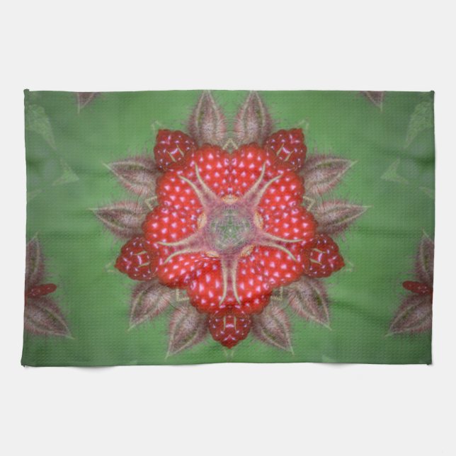 Kaleidoscope Strawberry Kitchen Towel (Horizontal)