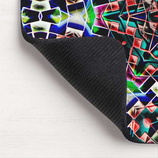 Kaleidoscope style canvas plastic or leather tiled mouse pad (Corner)