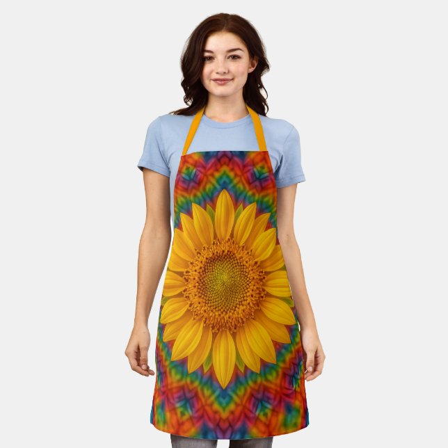 Kaleidoscope Sunflower  Apron (Worn)