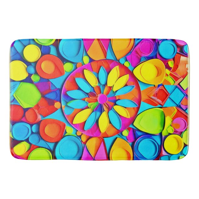 Kaleidoscope Symphony Artwork Bath Mat (Front)