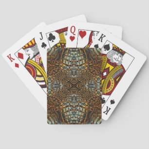 Kaleidoscope tiger fur pattern playing cards