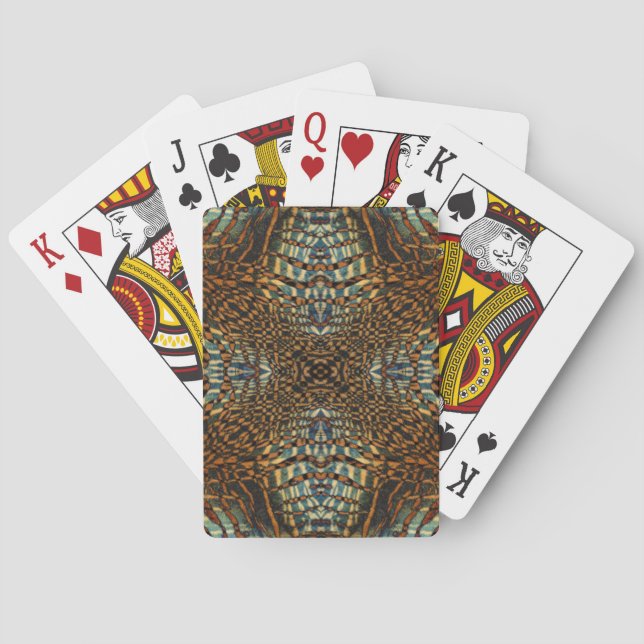 Kaleidoscope tiger fur pattern playing cards (Back)