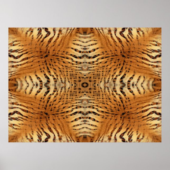 Kaleidoscope Tiger Fur Pattern poster (Front)