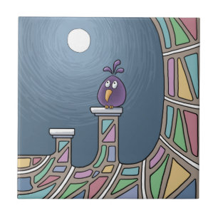 Kaleidoscope Tiki Bird Tile