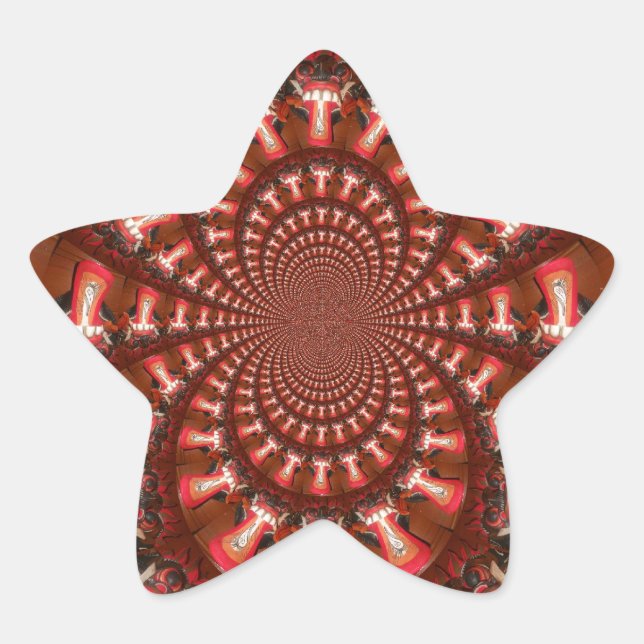 Kaleidoscope Tongue Art Print/Graphic Star Sticker (Front)