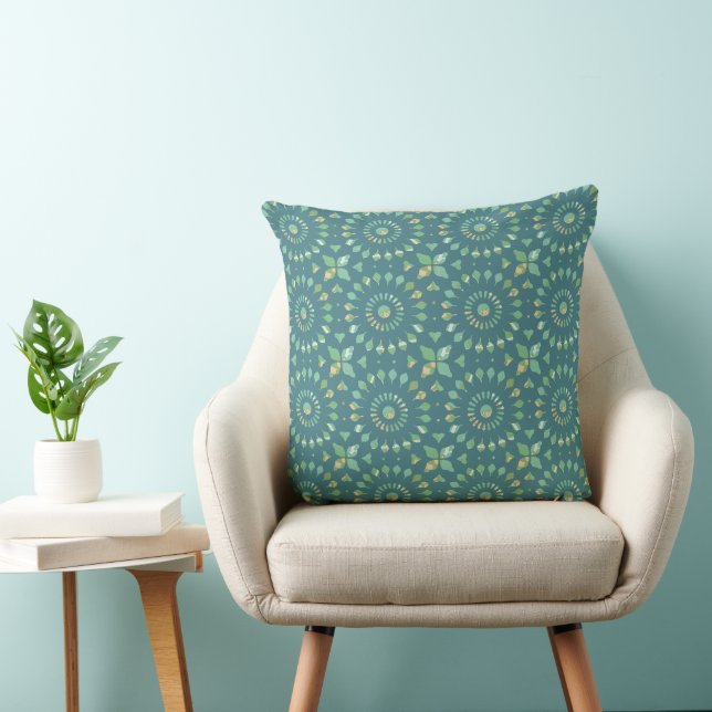 Kaleidoscope Wheel Pattern A Dragonfly Throw Pillow (Chair)