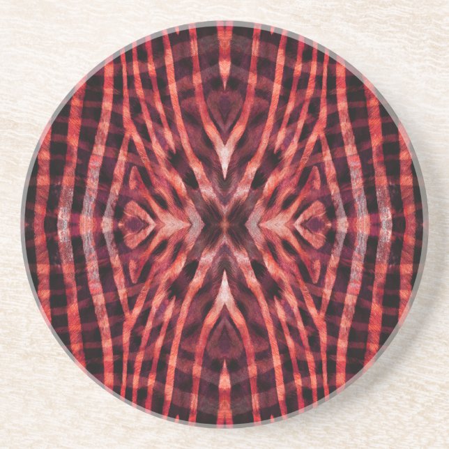 Kaleidoscope Zebra Skin Pattern Coaster (Front)