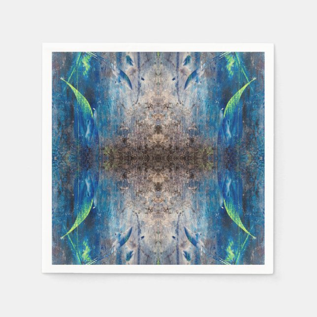 Kaleidoscopic abstract colorful bohemien mandala napkin (Front)