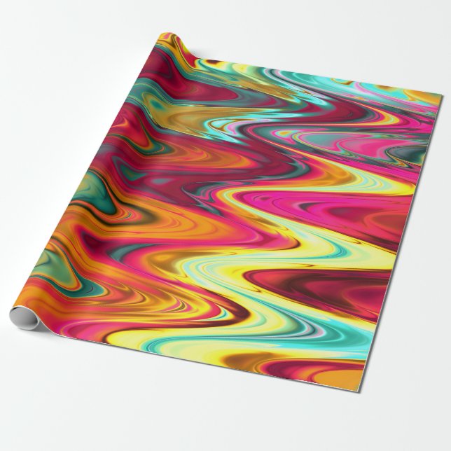 Kaleidoscopic Brilliance: Shimmering Glass-inspire Wrapping Paper (Unrolled)