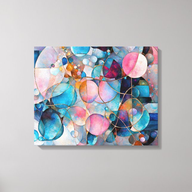 “Kaleidoscopic Cascade” Colourful Abstract Art Canvas Print (Front)