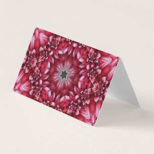Kaleidoscopic Crimson Dahlia Blank Greeting Card