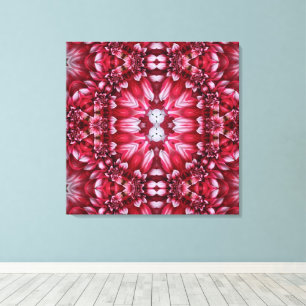 Kaleidoscopic Crimson Dahlia Canvas Print