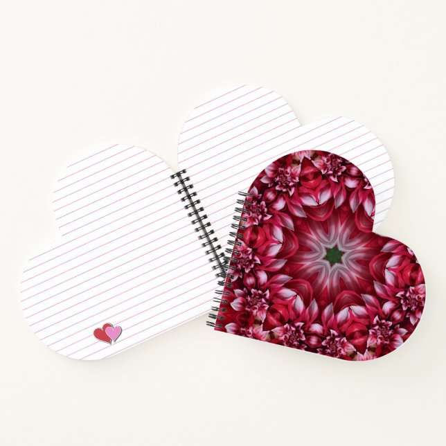 Kaleidoscopic Crimson Dahlia  Notebook (Inside)