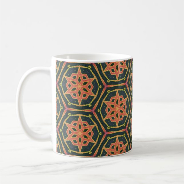 Kaleidoscopic Croton Leaf - "Facet" Coffee Mug (Left)