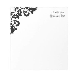 Kaleidoscopic damask corner notepad