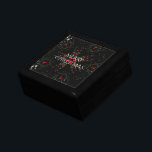 Kaleidoscopic Flower Design Red Black and White Gift Box<br><div class="desc">Elegant Kaleidoscopic Flower Design Red Black and White Floral Kaleidoscope Art with Merry Christmas Text,  you can change the text</div>