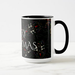 Kaleidoscopic Flower Design Red Black and White Mug