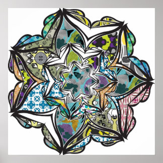 KALEIDOSCOPIC FLOWER POSTER