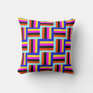 Kaleidoscopic Grid Plaid Throw Pillow
