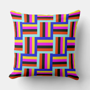 Kaleidoscopic Grid Throw Pillow