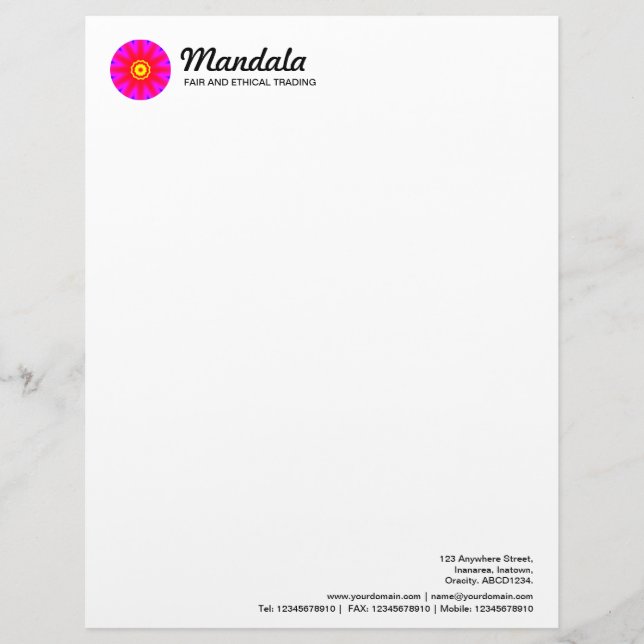 Kaleidoscopic Mandala 011 Letterhead (Front)
