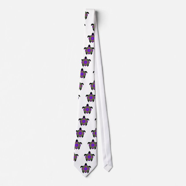 Kaleidoscopic Mandala Turtle Design Tie (Front)