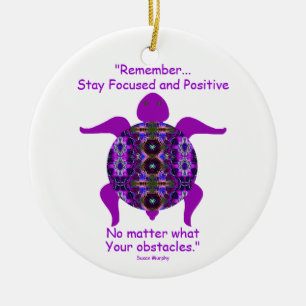 Kaleidoscopic Mandala Turtle Ornament.6 Ceramic Ornament