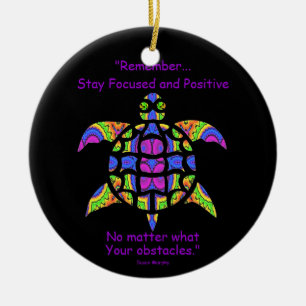 Kaleidoscopic Mandala Turtle Ornament.7 Ceramic Ornament