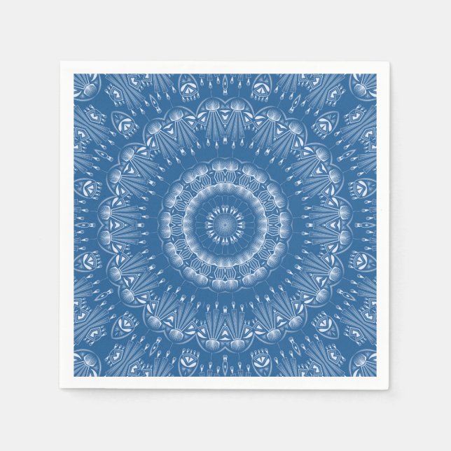 Kaleidoscopic mosaic abstract circle ornamental na napkin (Front)
