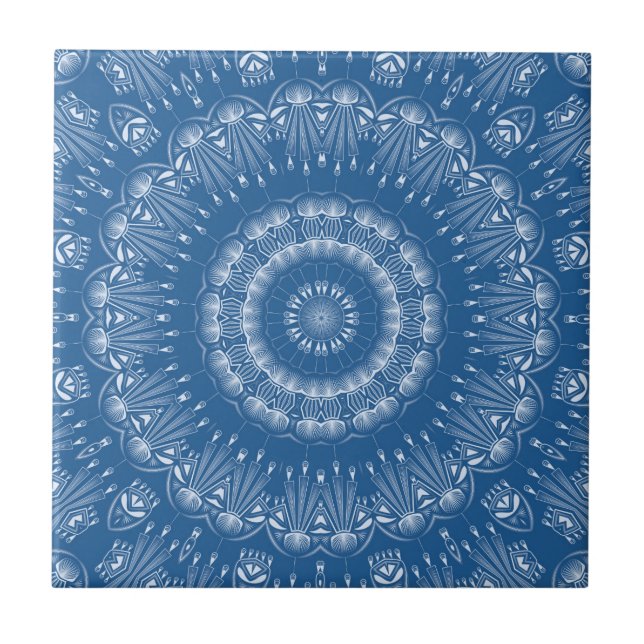 Kaleidoscopic mosaic abstract circle ornamental na tile (Front)