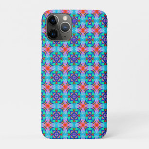 Kaleidoscopic Pattern in teal-blue iPhone 11 Pro Case