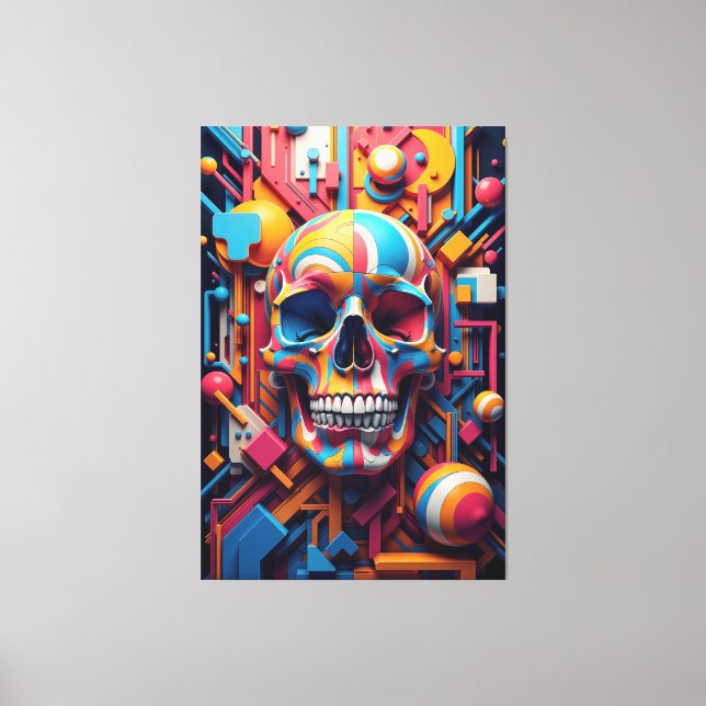 Kaleidoscopic Skull Canvas Print (Front)