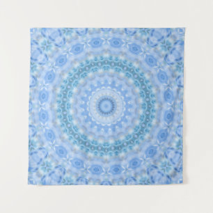 Kaleidoscopic summer circle mosaic print blue colo tapestry