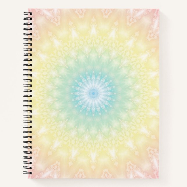 Kaleidoscopic summer circle mosaic print pastel co notebook (Front)