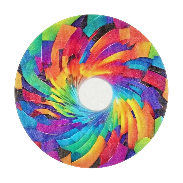 Kaleidoscopic Vortex: A Colourful Journey Cutting Board (Front)