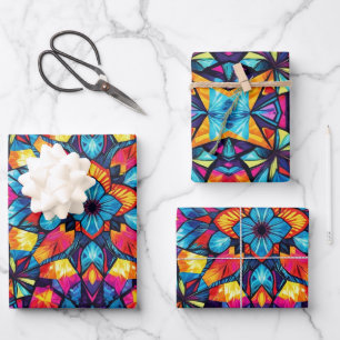 Kaleidoscopic Wrapping Paper - Colourful Patterns